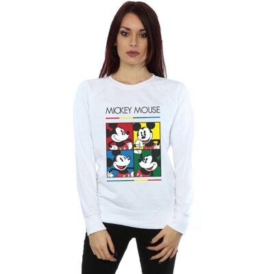 Disney Dames Mickey Mouse Vierkant Kleur Sweatshirt - X-Large Disney Dames Mickey Mouse Vierkant Kleur Sweatshirt - X-Large