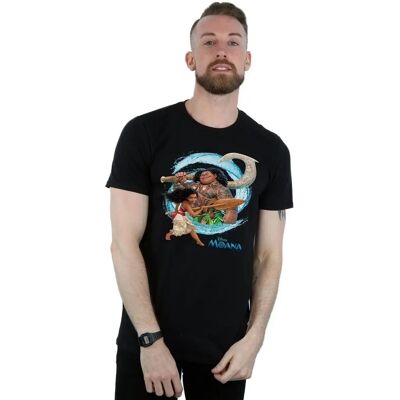 Disney Moana Maui Wave Schwarzes Slim Fit T-Shirt Disney Moana Maui Wave Schwarzes Slim Fit T-Shirt