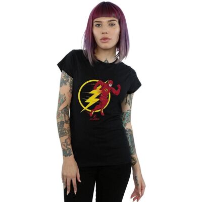 DC Comics Damen The Flash Lauf Emblem Schwarzes T-Shirt DC Comics Damen The Flash Lauf Emblem Schwarzes T-Shirt