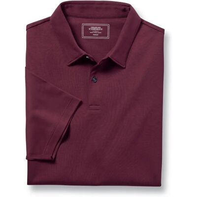 Charles Tyrwhitt XL Wine Cotton Polo - Men's Smart Jersey Shirt Charles Tyrwhitt XL Wine Cotton Polo - Men's Smart Jersey Shirt