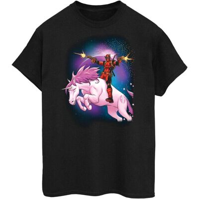 Czarna Koszulka Marvel Deadpool Space Unicorn Fit dla Dziewczyny Czarna Koszulka Marvel Deadpool Space Unicorn Fit dla Dziewczyny