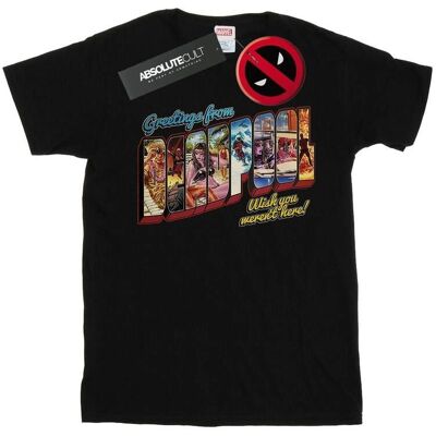 Marvel Deadpool Grüße T-Shirt - Lässiges Schwarzes Top Marvel Deadpool Grüße T-Shirt - Lässiges Schwarzes Top