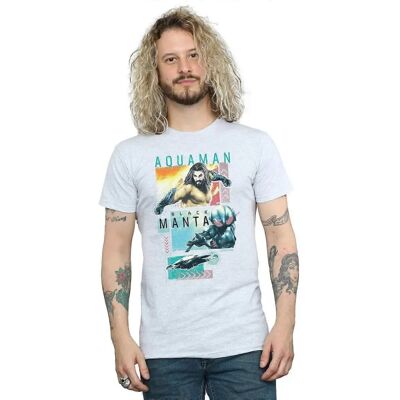 DC Comics Herren Aquaman Charakter Fliesen T-Shirt - Sport Grau - XX-Large DC Comics Herren Aquaman Charakter Fliesen T-Shirt - Sport Grau - XX-Large