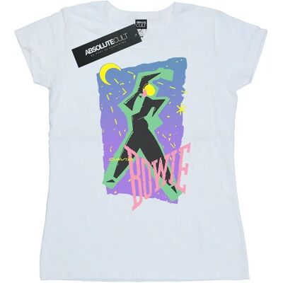 David Bowie White Cotton T-Shirt - Slim Fit - Women’s/Moonlight Dance David Bowie White Cotton T-Shirt - Slim Fit - Women’s/Moonlight Dance