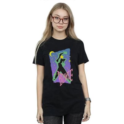 David Bowie Women's Moonlight Dance Cotton Boyfriend T-Shirt - Black - Size 22/20 David Bowie Women's Moonlight Dance Cotton Boyfriend T-Shirt - Black - Size 22/20