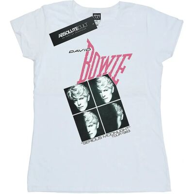 David Bowie Damen Serious Moonlight Tour 83 Baumwoll-T-Shirt - Weiß - Größe: 18/20 David Bowie Damen Serious Moonlight Tour 83 Baumwoll-T-Shirt - Weiß - Größe: 18/20