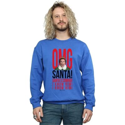 Absolute Cult Elf Herren Santa Sweatshirt - Schweres Baumwollblau Absolute Cult Elf Herren Santa Sweatshirt - Schweres Baumwollblau