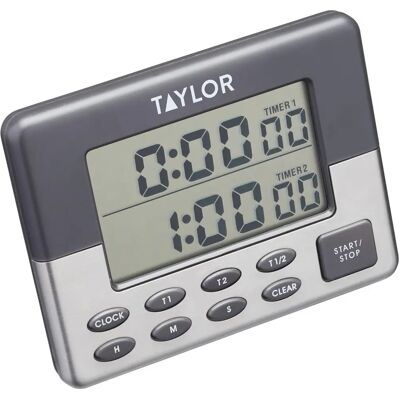 Taylor Pro Stainless Steel Dual Event Digital Timer - Black Taylor Pro Stainless Steel Dual Event Digital Timer - Black