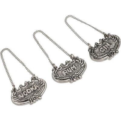 BarCraft Antique Finish Decanter Collars - Set of 3, Gift Boxed - Decanter Labels & Collars BarCraft Antique Finish Decanter Collars - Set of 3, Gift Boxed - Decanter Labels & Collars