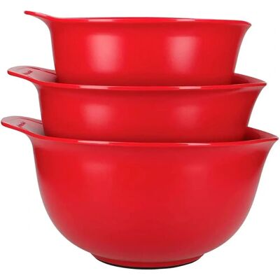 KitchenAid Red Mixing Bowls Set - Nesting, Non-Slip, Dishwasher Safe KitchenAid Red Mixing Bowls Set - Nesting, Non-Slip, Dishwasher Safe