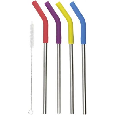 Colorworks Återanvändbara sugrör i rostfritt stål - Set om 4 Colorworks Återanvändbara sugrör i rostfritt stål - Set om 4