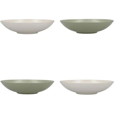 KitchenCraft Green and White Pasta Bowls Set of 4 - Pasta Bowls KitchenCraft Green and White Pasta Bowls Set of 4 - Pasta Bowls