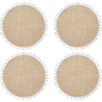 KitchenCraft Natural Elements Hessian Placemats Set of 4 - Place Mats KitchenCraft Natural Elements Hessian Placemats Set of 4 - Place Mats