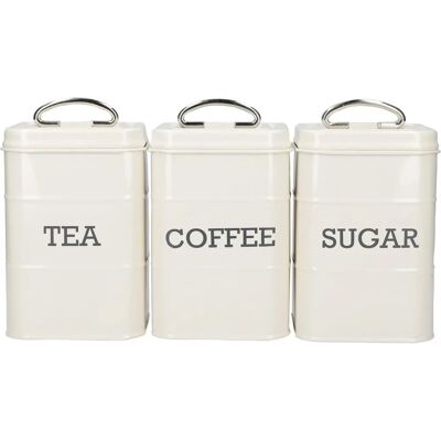 Living Nostalgia Antique Cream Canister Set - Canister Set Living Nostalgia Antique Cream Canister Set - Canister Set