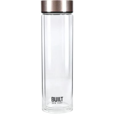 Built Time Bottle - Insulated Borosilicate Glass Water Bottle - 450ml - Silver Built Time Bottle - Insulated Borosilicate Glass Water Bottle - 450ml - Silver