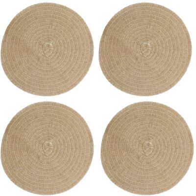 Creative Tops Natural Hessian Round Table Mats - Table Mats Creative Tops Natural Hessian Round Table Mats - Table Mats