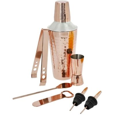 BarCraft Copper Cocktail Shaker Set - 7 Pieces - Gift Box BarCraft Copper Cocktail Shaker Set - 7 Pieces - Gift Box