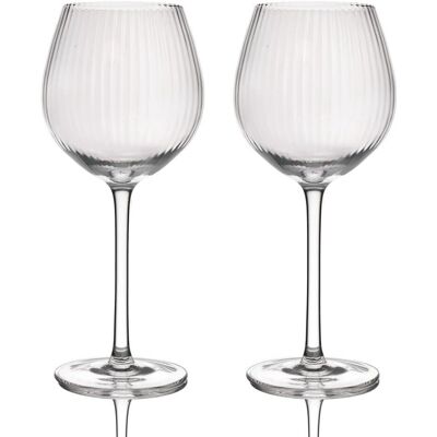 BarCraft Set of 2 Handmade Ribbed Gin Glasses - Gin Glasses BarCraft Set of 2 Handmade Ribbed Gin Glasses - Gin Glasses