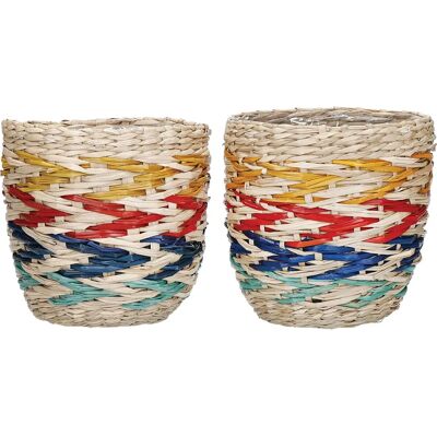 Cestas para Plantas de esparto marino Kitchencraft - Juego de 2 con Rayas Arcoíris - Material Natural Cestas para Plantas de esparto marino Kitchencraft - Juego de 2 con Rayas Arcoíris - Material Natural