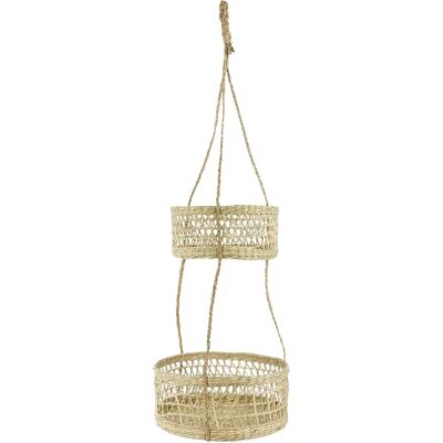 Natural Elements Beige Seagrass Hanging Planter - Indoor Decorative Plant Holder Natural Elements Beige Seagrass Hanging Planter - Indoor Decorative Plant Holder