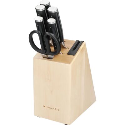KitchenAid Klassisches 6-teiliges Messerset mit Birkenholzblock KitchenAid Klassisches 6-teiliges Messerset mit Birkenholzblock