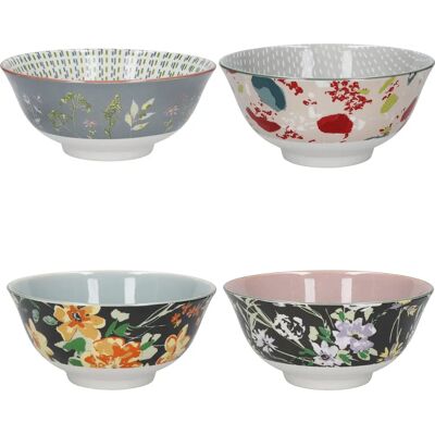 KitchenCraft 15cm Floral Bowl Set of 4 KitchenCraft 15cm Floral Bowl Set of 4