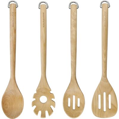KitchenAid Light Oak Birchwood 4pc Tool Set - Kitchen Tool Set KitchenAid Light Oak Birchwood 4pc Tool Set - Kitchen Tool Set