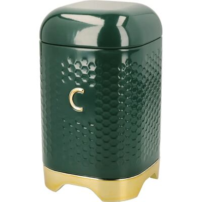 Lovello Hunter Green Textured Coffee Canister - Coffee Storage Lovello Hunter Green Textured Coffee Canister - Coffee Storage