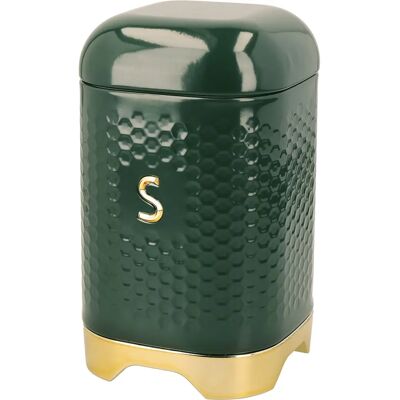 Lovello Geo Metal Sugar Canister Hunter Green - Sugar Storage Lovello Geo Metal Sugar Canister Hunter Green - Sugar Storage