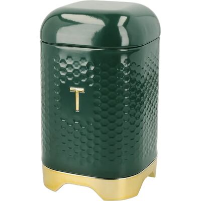 Lovello Geo Metal Tea Caddy - Hunter Green - Tea Storage Lovello Geo Metal Tea Caddy - Hunter Green - Tea Storage