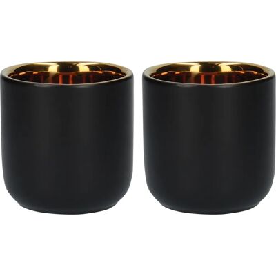 La Cafetiere Schwarze und Goldene Doppelwandige Espressobecher Set La Cafetiere Schwarze und Goldene Doppelwandige Espressobecher Set