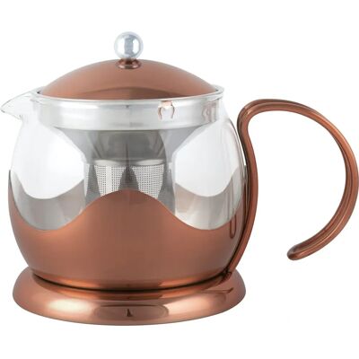 la_cafetiere Théière en Verre avec Infuseur en Cuivre - Quatre Tasses la_cafetiere Théière en Verre avec Infuseur en Cuivre - Quatre Tasses