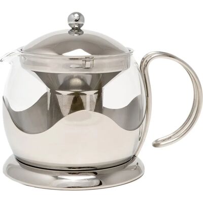 La Cafetiere Izmir Polished Steel Glass Infuser Teapot - 4 Tassen La Cafetiere Izmir Polished Steel Glass Infuser Teapot - 4 Tassen