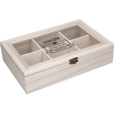 La Cafetiere Tea Box - Wooden Storage with 6 Compartments La Cafetiere Tea Box - Wooden Storage with 6 Compartments