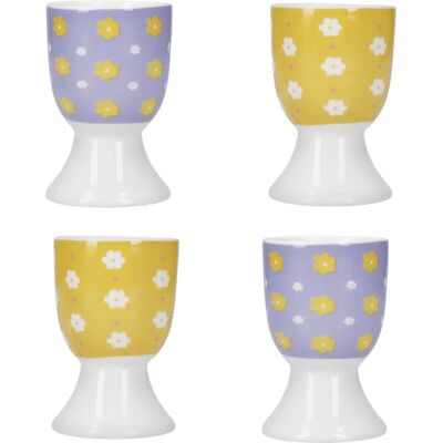 KitchenCraft 4-teiliges Keramik-Eierbecher-Set - Gelb - Eierbecher KitchenCraft 4-teiliges Keramik-Eierbecher-Set - Gelb - Eierbecher
