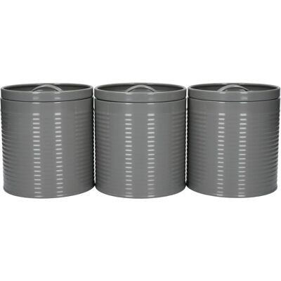 KitchenCraft Canisters 3 Piece Set Grey - Canisters KitchenCraft Canisters 3 Piece Set Grey - Canisters