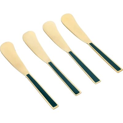 Artesa Set de 4 Spatules à Beurre Émaillées Vertes Artesa Set de 4 Spatules à Beurre Émaillées Vertes