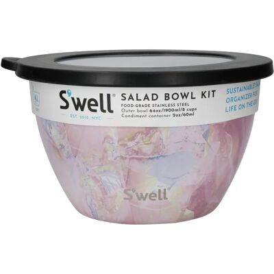 S'WELL Calacatta Gold Salatschüssel-Set - 1,9L, Rosa, Edelstahl S'WELL Calacatta Gold Salatschüssel-Set - 1,9L, Rosa, Edelstahl