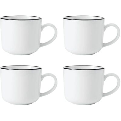 Set di 4 tazze in porcellana bianche Mikasa Set di 4 tazze in porcellana bianche Mikasa