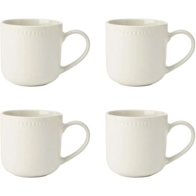 Mikasa Cranborne Stoneware Mugs - Set of 4, Cream Mikasa Cranborne Stoneware Mugs - Set of 4, Cream