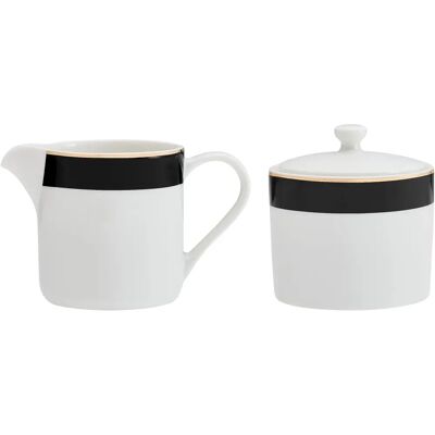 Mikasa Luxe Deco China Sugar Pot and Creamer Set - White Mikasa Luxe Deco China Sugar Pot and Creamer Set - White