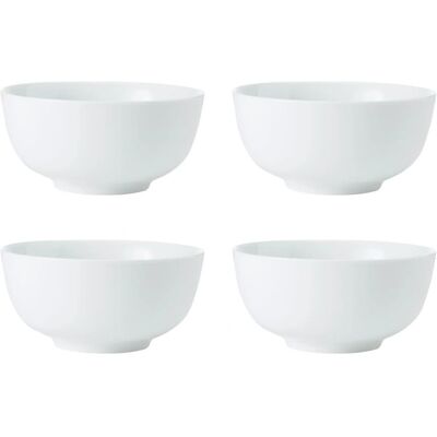 Mikasa Chalk Porcelain Cereal Bowls - Set of 4, 14cm, White Mikasa Chalk Porcelain Cereal Bowls - Set of 4, 14cm, White