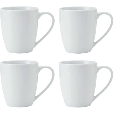 Ensemble de 4 mugs en porcelaine Mikasa Chalk, 380ml, Blanc Ensemble de 4 mugs en porcelaine Mikasa Chalk, 380ml, Blanc