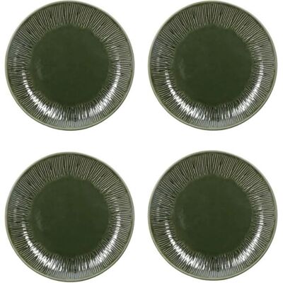 Mikasa Jardin Stoneware Side Plates - Set of 4, 20cm, Green Mikasa Jardin Stoneware Side Plates - Set of 4, 20cm, Green