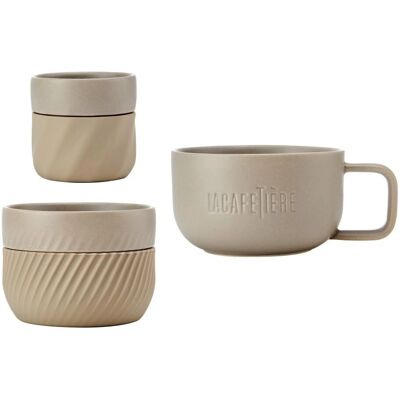 Ensemble de Tasses La Cafetiere Amande - Économiseur d'Espace - Publicité Ensemble de Tasses La Cafetiere Amande - Économiseur d'Espace - Publicité