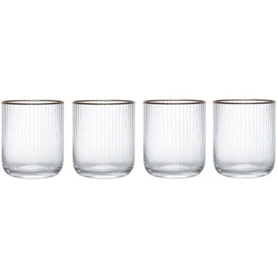 Mikasa Sorrento Rillen-Kristall-Set aus 4 - Glaswaren Mikasa Sorrento Rillen-Kristall-Set aus 4 - Glaswaren