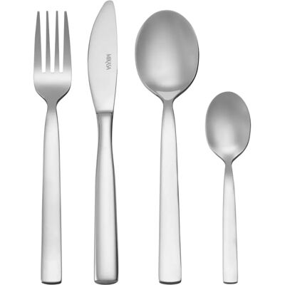 Mikasa Beaumont Stainless Steel Cutlery Set - 16 Pieces - Silver Mikasa Beaumont Stainless Steel Cutlery Set - 16 Pieces - Silver
