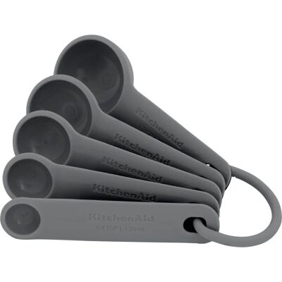 Cuillères Mesure KITCHENAID Gris Charbon - Set de 5 - Publicité Cuillères Mesure KITCHENAID Gris Charbon - Set de 5 - Publicité