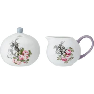 Mikasa Victoria & Albert Alice in Wonderland Bone China Sugar Bowl & Creamer Set Mikasa Victoria & Albert Alice in Wonderland Bone China Sugar Bowl & Creamer Set