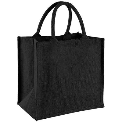 Westford Mill Jute Mini Gift Bag - Pack Of 2 - 6L Unisex Black Westford Mill Jute Mini Gift Bag - Pack Of 2 - 6L Unisex Black